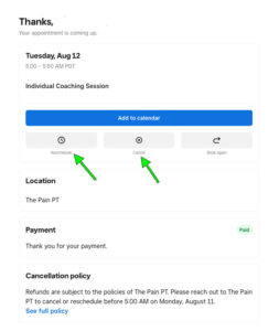 Support Appointments Edit Cancel