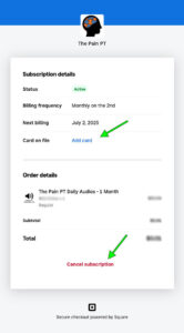 Subscription manage