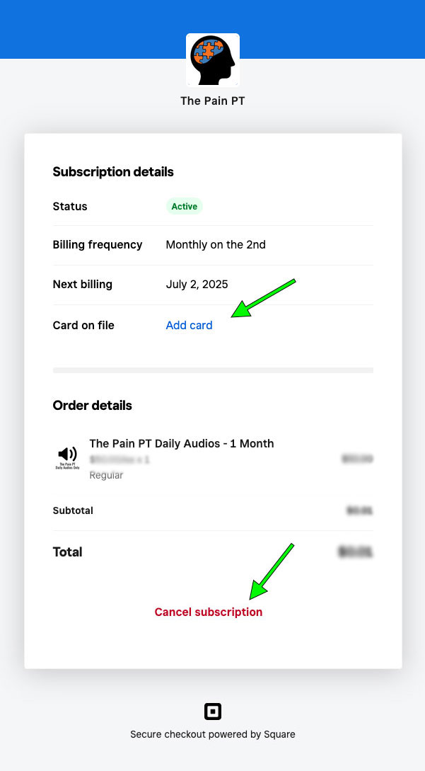 Subscription manage