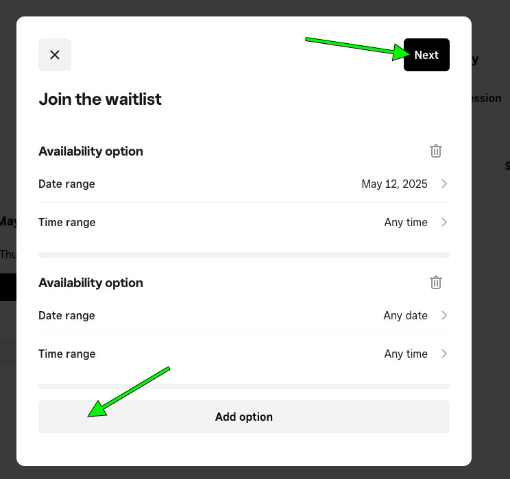 support waitlist options